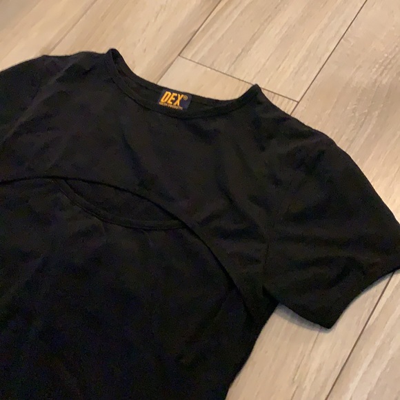 DEX - Black Cutout T-Shirt - Size M/L - Picture 2 of 6